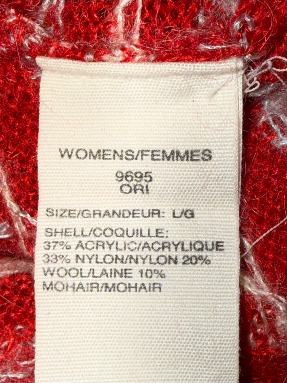 Woolrich Red Fair Isle Sheep Pattern Crewneck Sweater SZ L - Picture 9 of 9